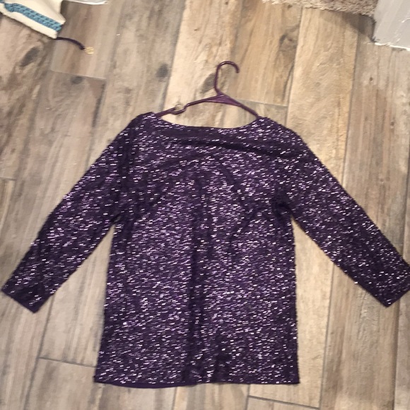 J. Crew Medium Purple Sequin Long Sleeve Shirt - Picture 2 of 5